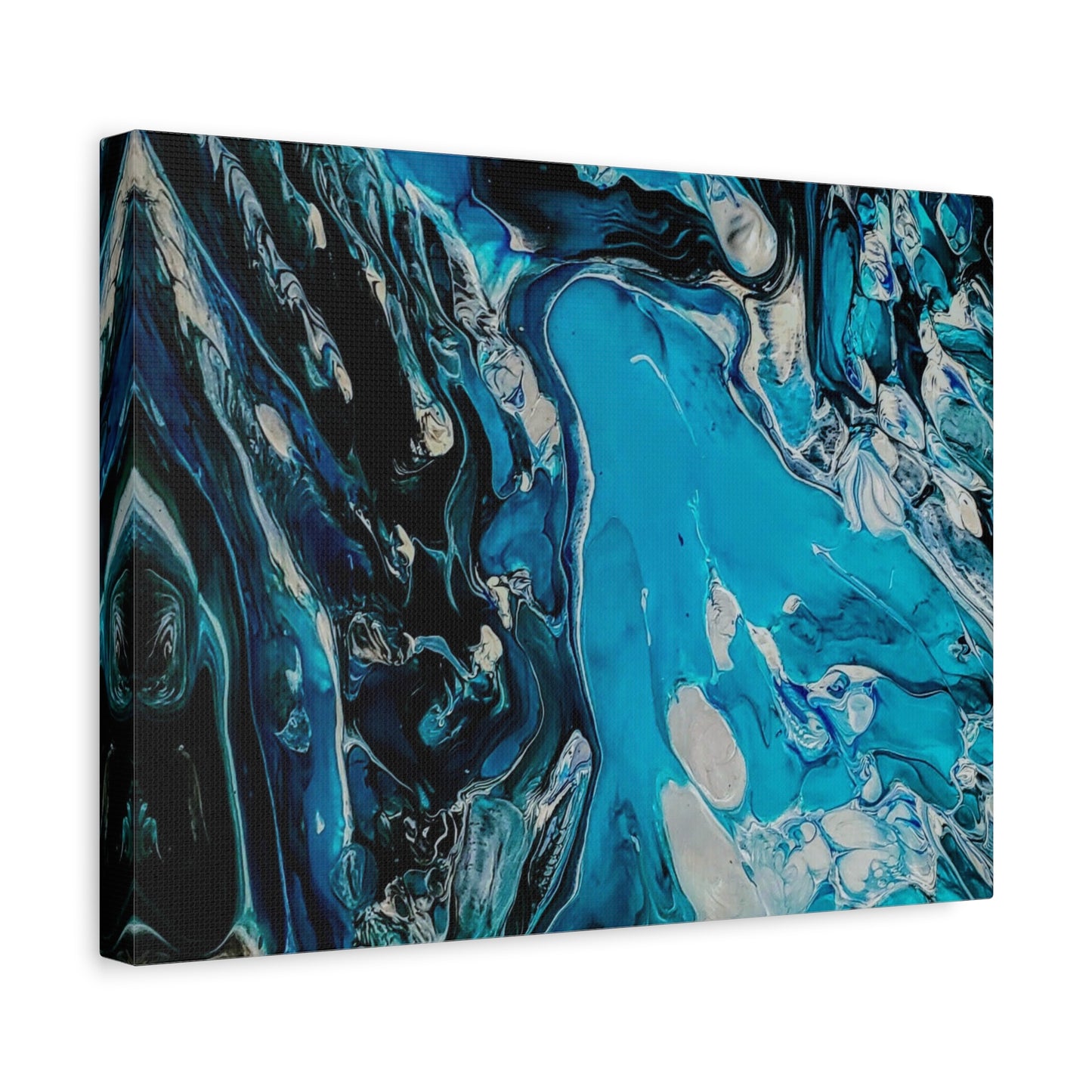 Blue Ocean Abstract Matte Canvas Print — Stretched Wall Art