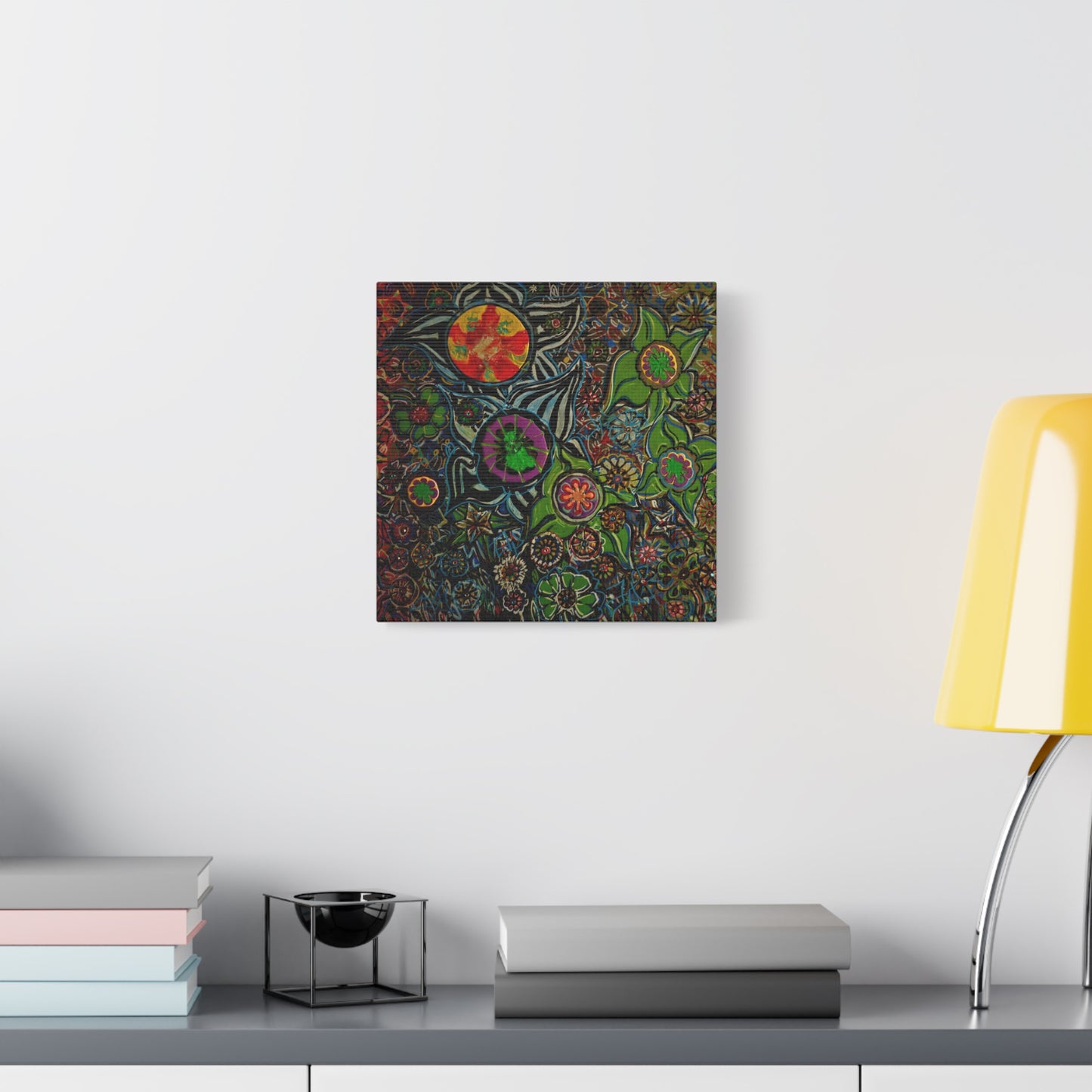Urban_gardening-03 - Psychedelic Floral Canvas Print — Vibrant Abstract Garden Wall Art