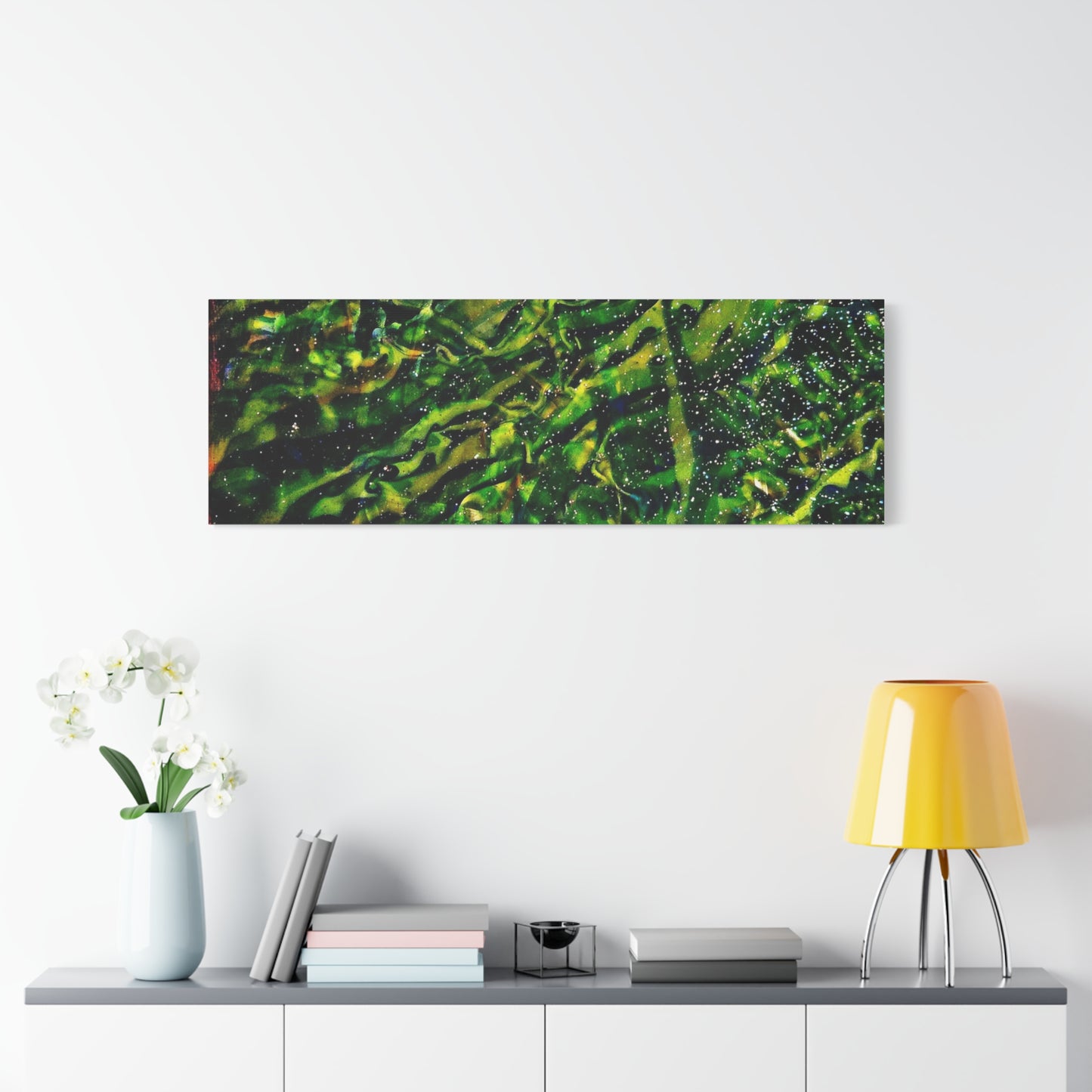 Confessions - Abstract Green Texture Canvas - Matte Stretched Wall Art