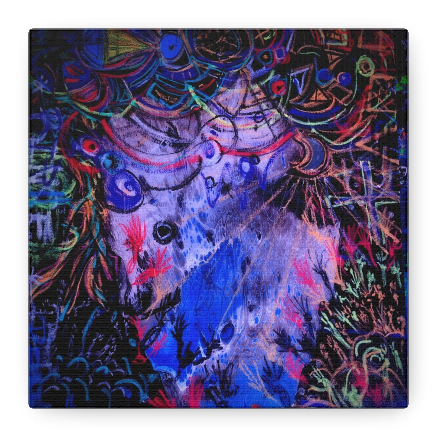 soul_extractions - Abstract Neon Canvas Art - Vibrant Psychedelic Wall Decor