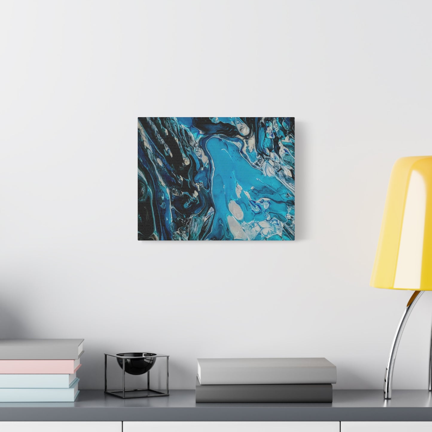 Blue Ocean Abstract Matte Canvas Print — Stretched Wall Art