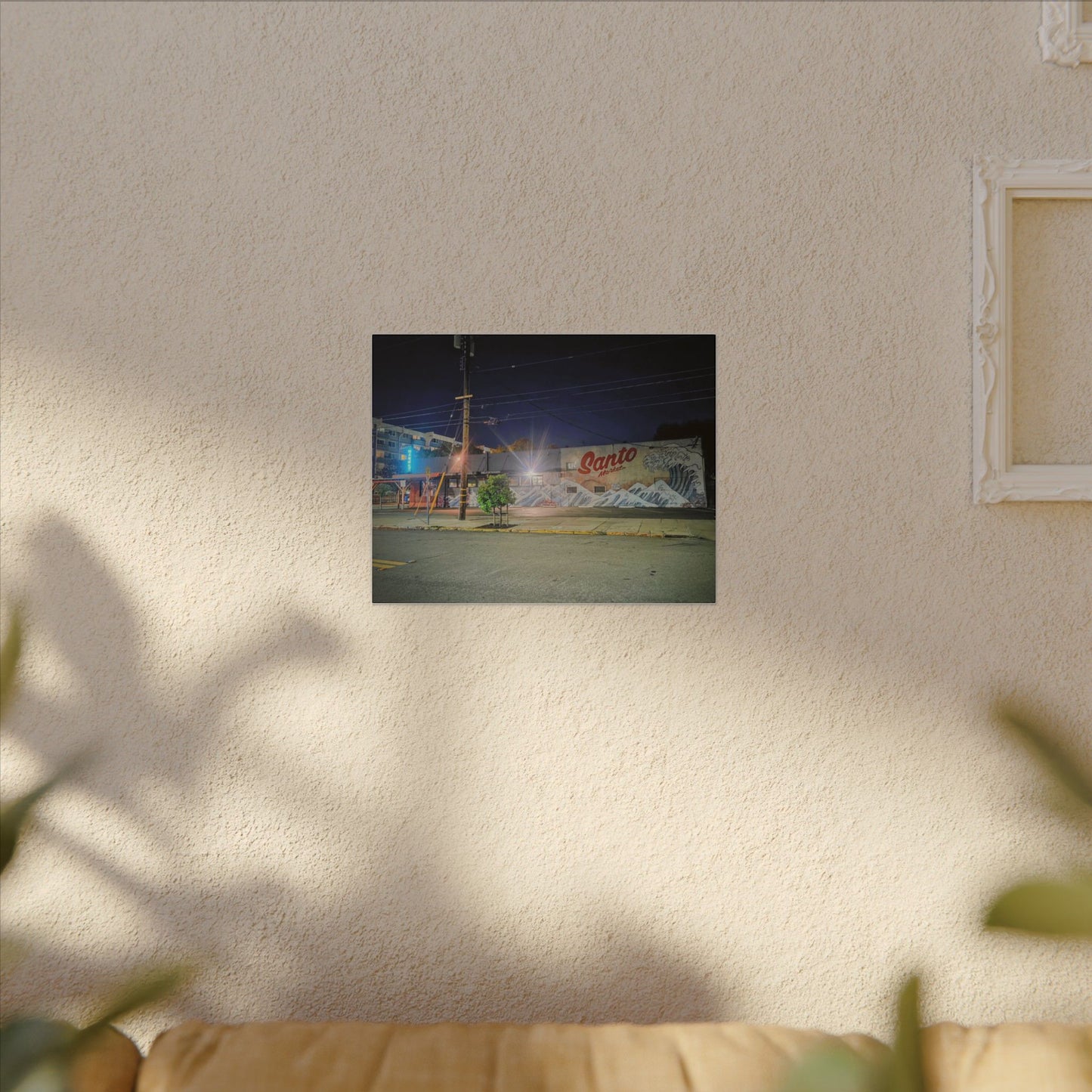 Santo Market Mural (7th&taylor)— Nighttime Urban Wall Art