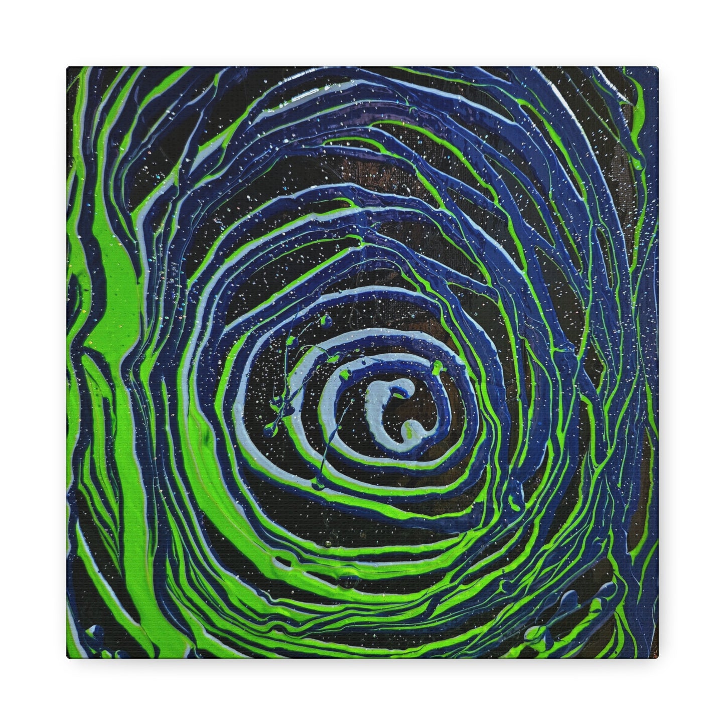 Abstract Green Swirl Matte Canvas Art — Stretched 1.25" Wall Décor