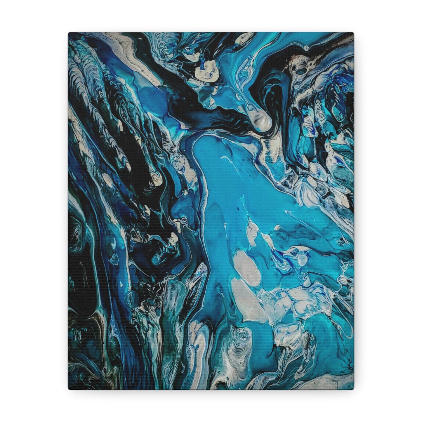 Blue Ocean Abstract Matte Canvas Print — Stretched Wall Art