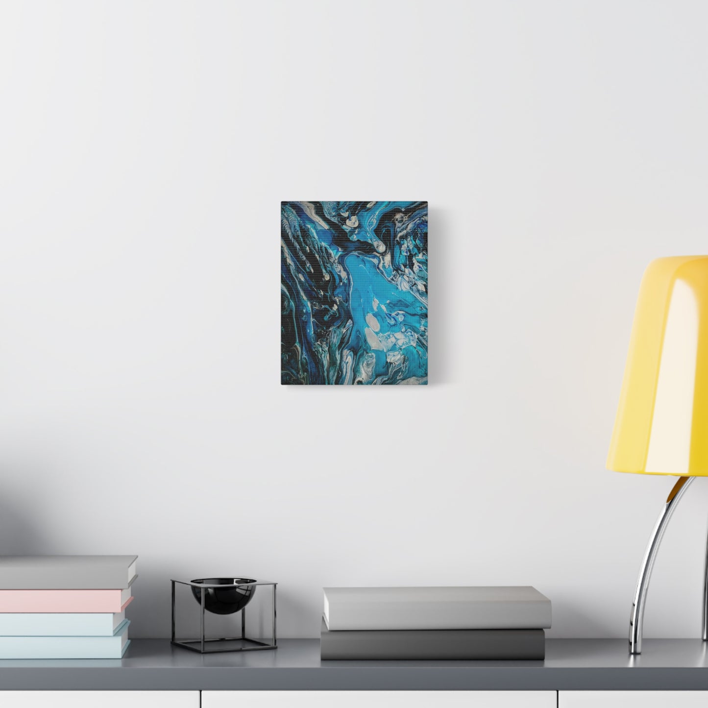 Blue Ocean Abstract Matte Canvas Print — Stretched Wall Art