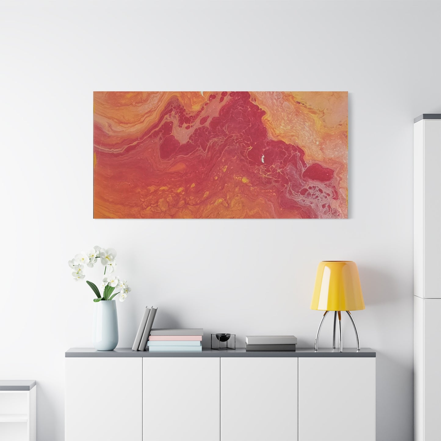 Abstract Pepto Popured - Sunset Swirl Matte Canvas Art - Stretched 1.25"