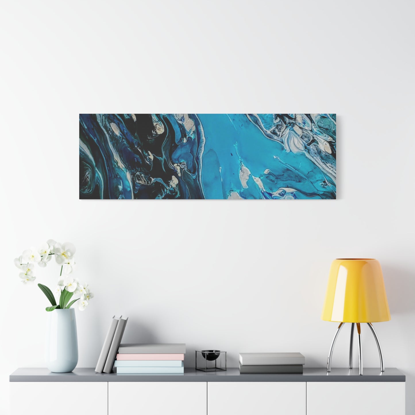 Blue Ocean Abstract Matte Canvas Print — Stretched Wall Art