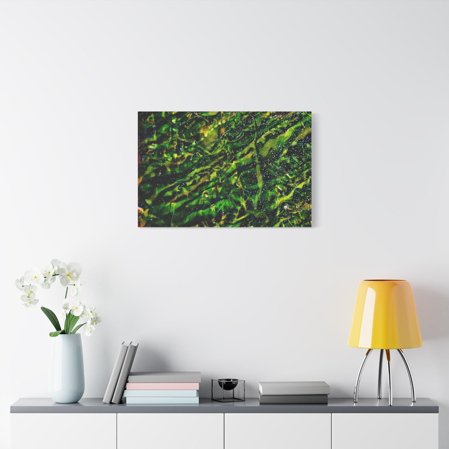 Confessions - Abstract Green Texture Canvas - Matte Stretched Wall Art