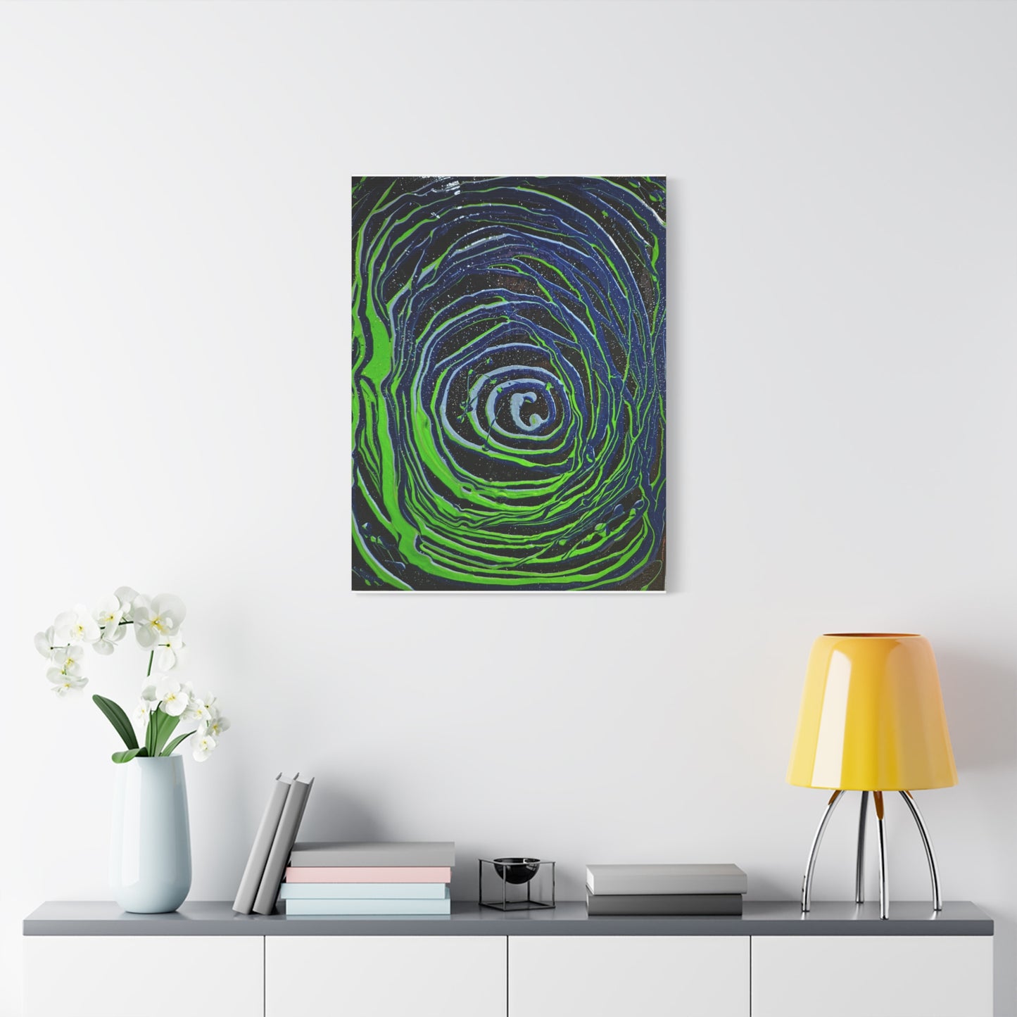 Abstract Green Swirl Matte Canvas Art — Stretched 1.25" Wall Décor