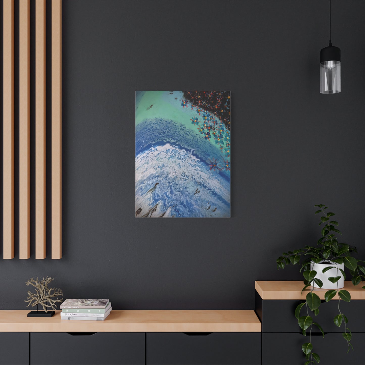 floetrol&flowers - Abstract Matte Canvas Print — Floral Accents Stretched Wall Art