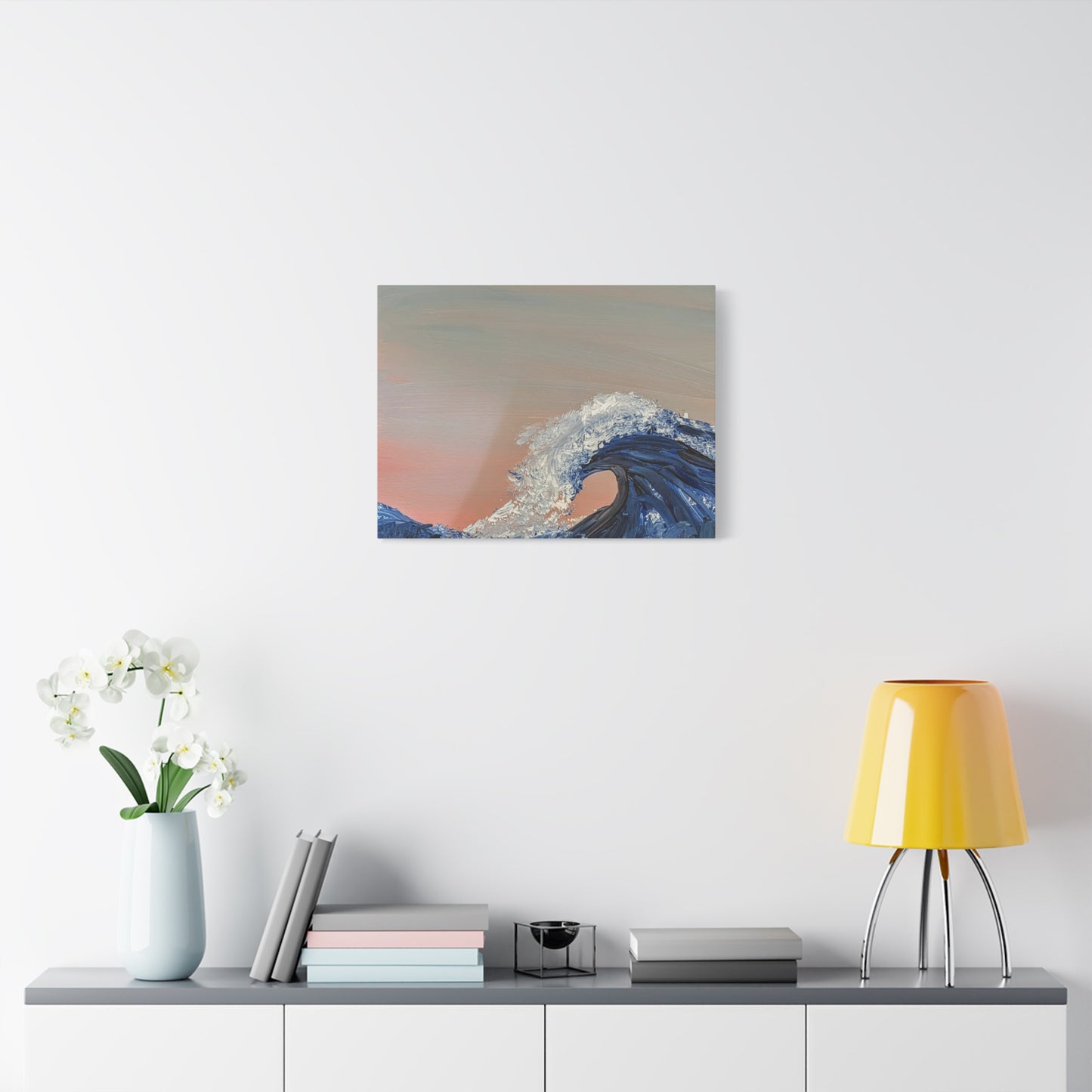 California_Coast - Ocean Wave Canvas Art — Blue Wave Seascape Matte Stretched Canvas