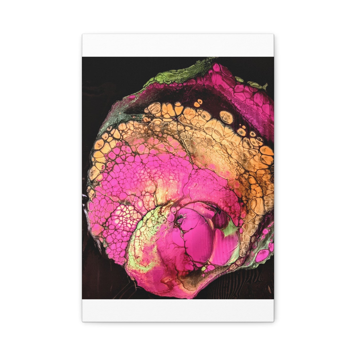 Abstract Pink & Gold Fluid Art Canvas