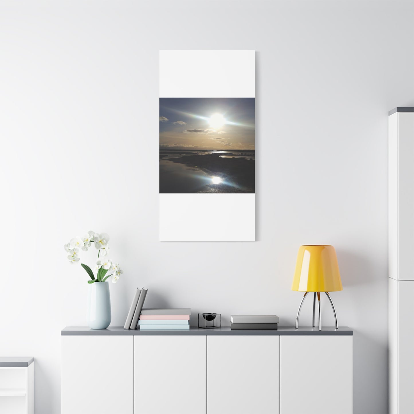 Sunlit Coastal Reflection (don edwards preserve)Canvas Print — Matte Stretched Wall Art