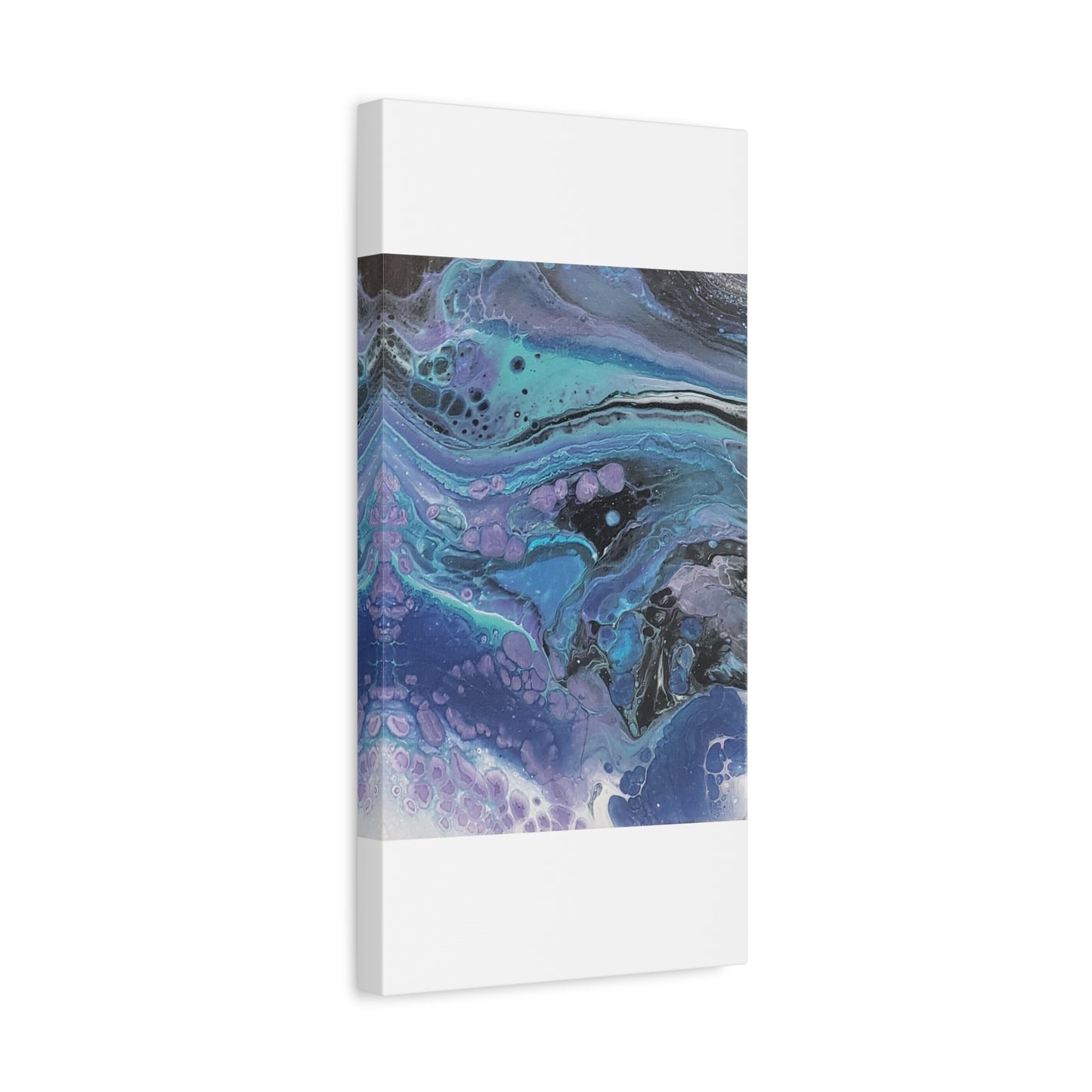 Abstract Ocean Wave Matte Canvas Print — Blue & Purple Fluid Art, Stretched 1.25"