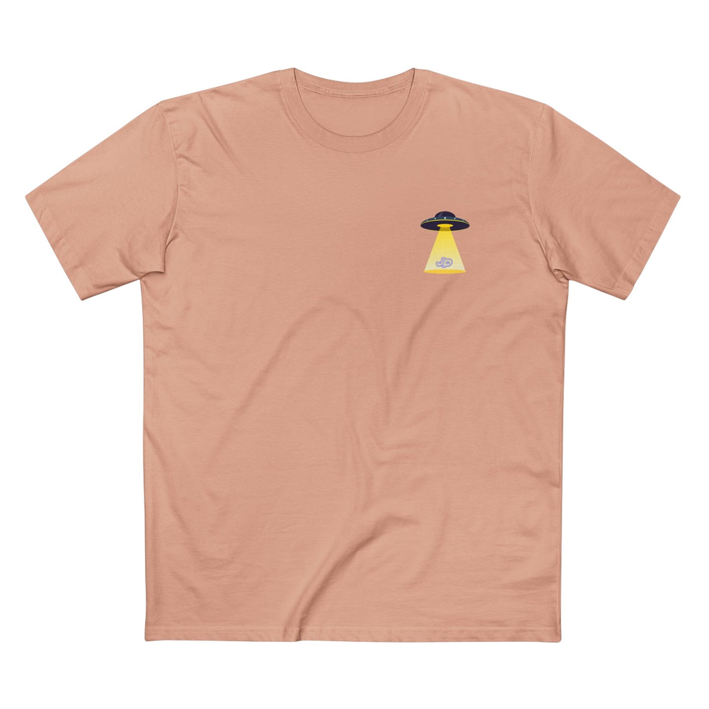 UFO Chest Pocket Tee — Retro Rocket Back Graphic Shirt