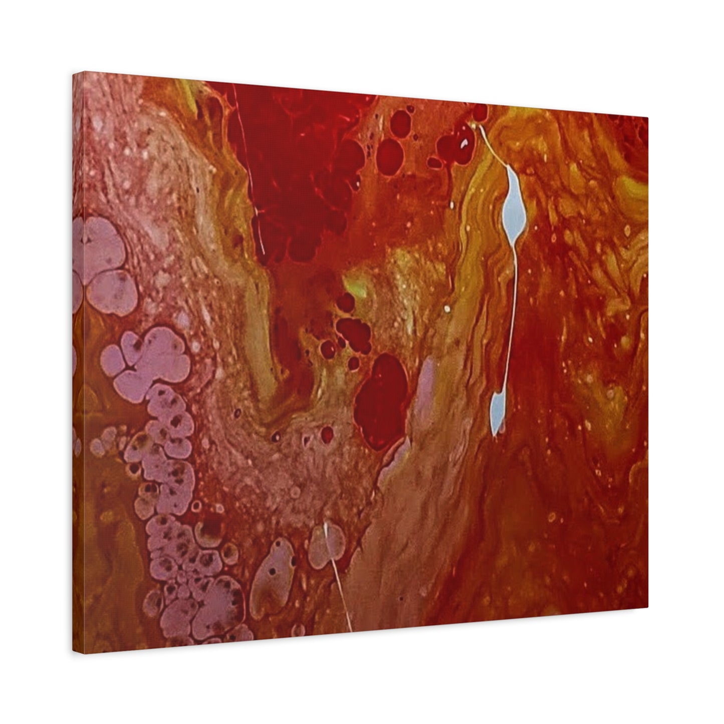 Abstract Red Fluid Art Canvas Print — Matte Stretched Wall Art