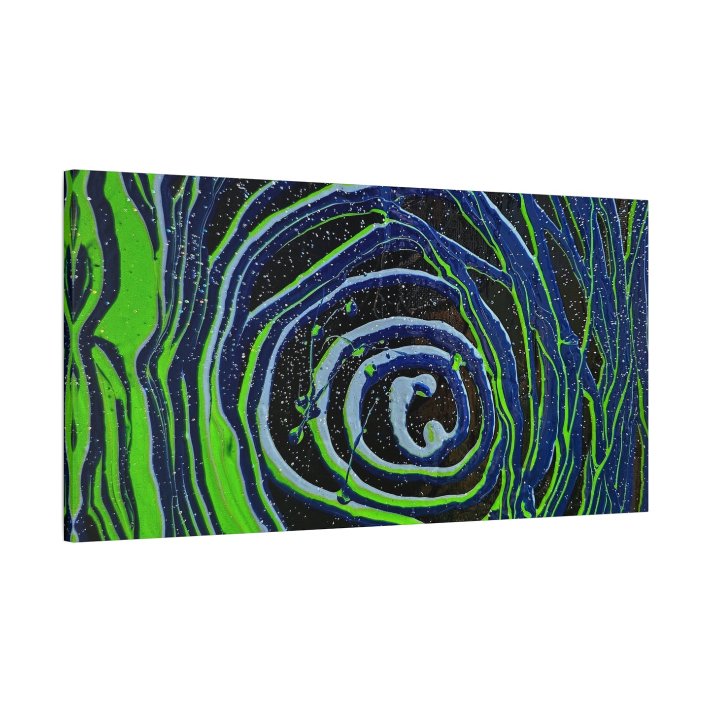 Abstract Green Swirl Matte Canvas Art — Stretched 1.25" Wall Décor