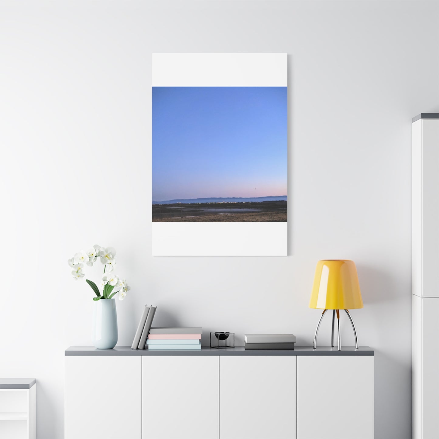 Serene Blue Horizon Matte Canvas Print — Stretched Wall Art