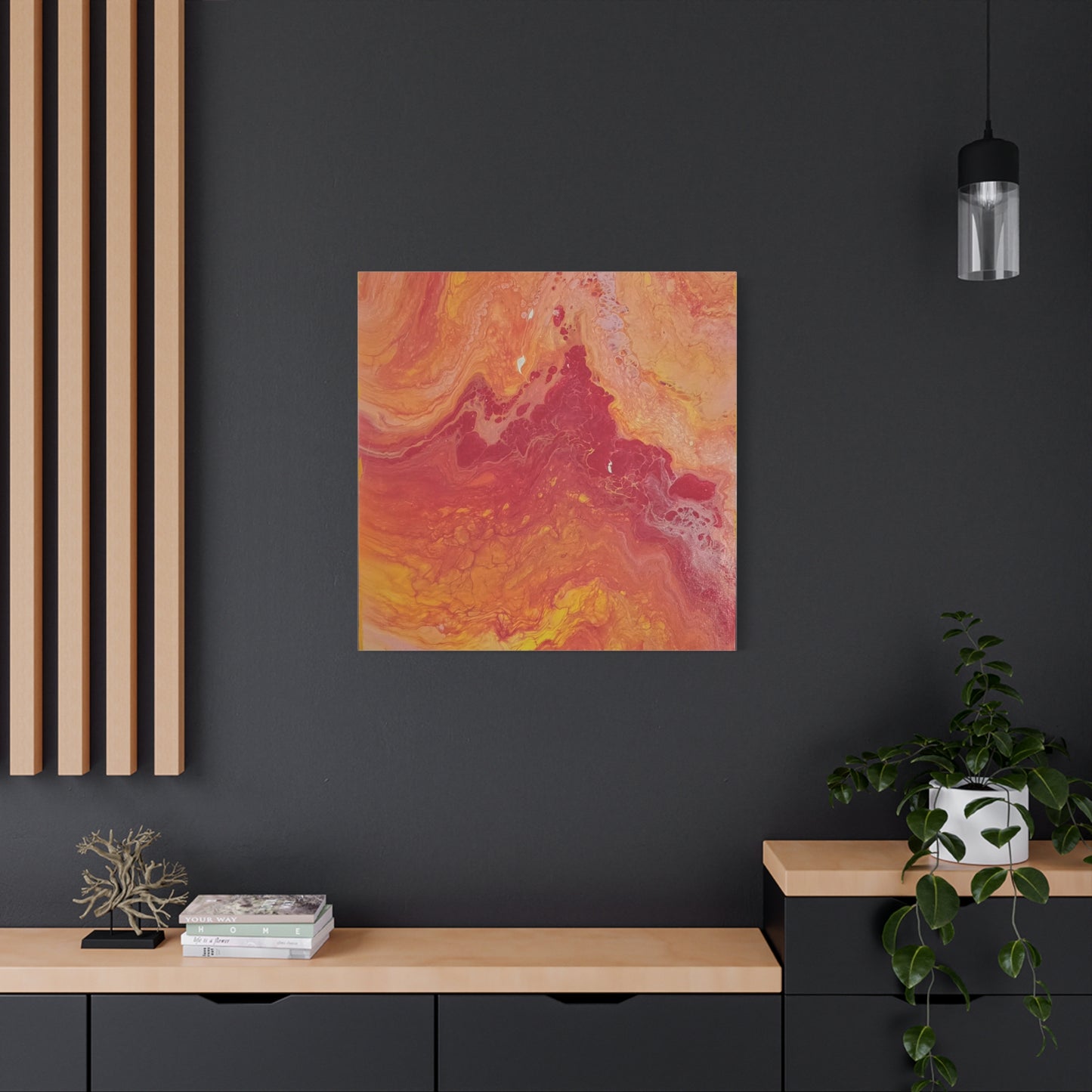 Abstract Pepto Popured - Sunset Swirl Matte Canvas Art - Stretched 1.25"
