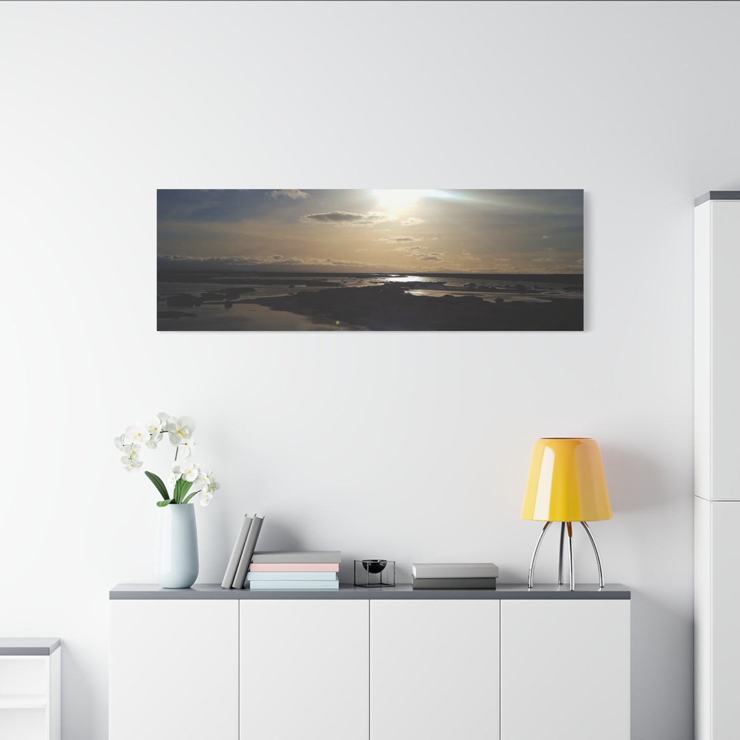 Don Edwards wildlife preserve - Reflection Canvas Wall Art — Coastal Landscape Print