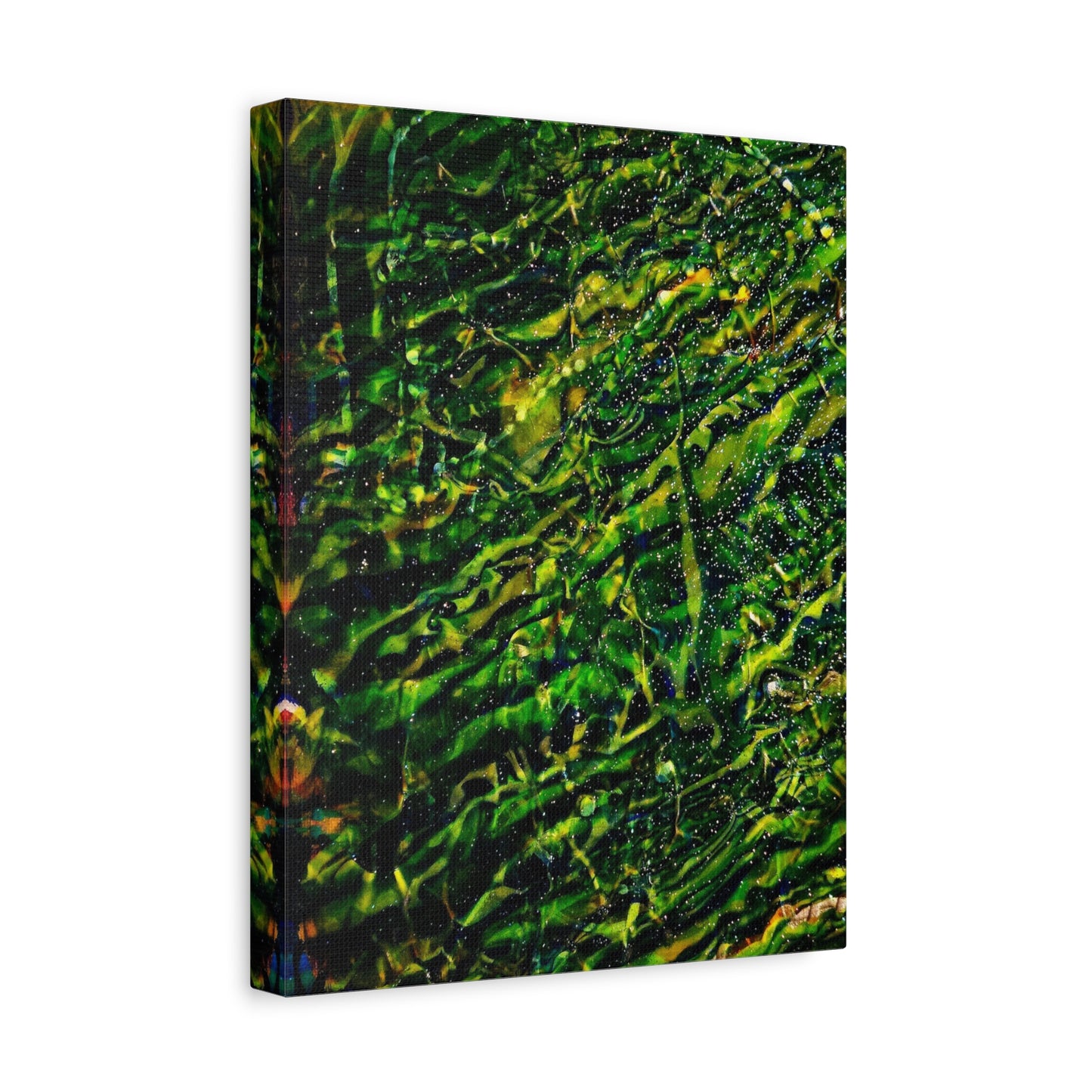 Confessions - Abstract Green Texture Canvas - Matte Stretched Wall Art