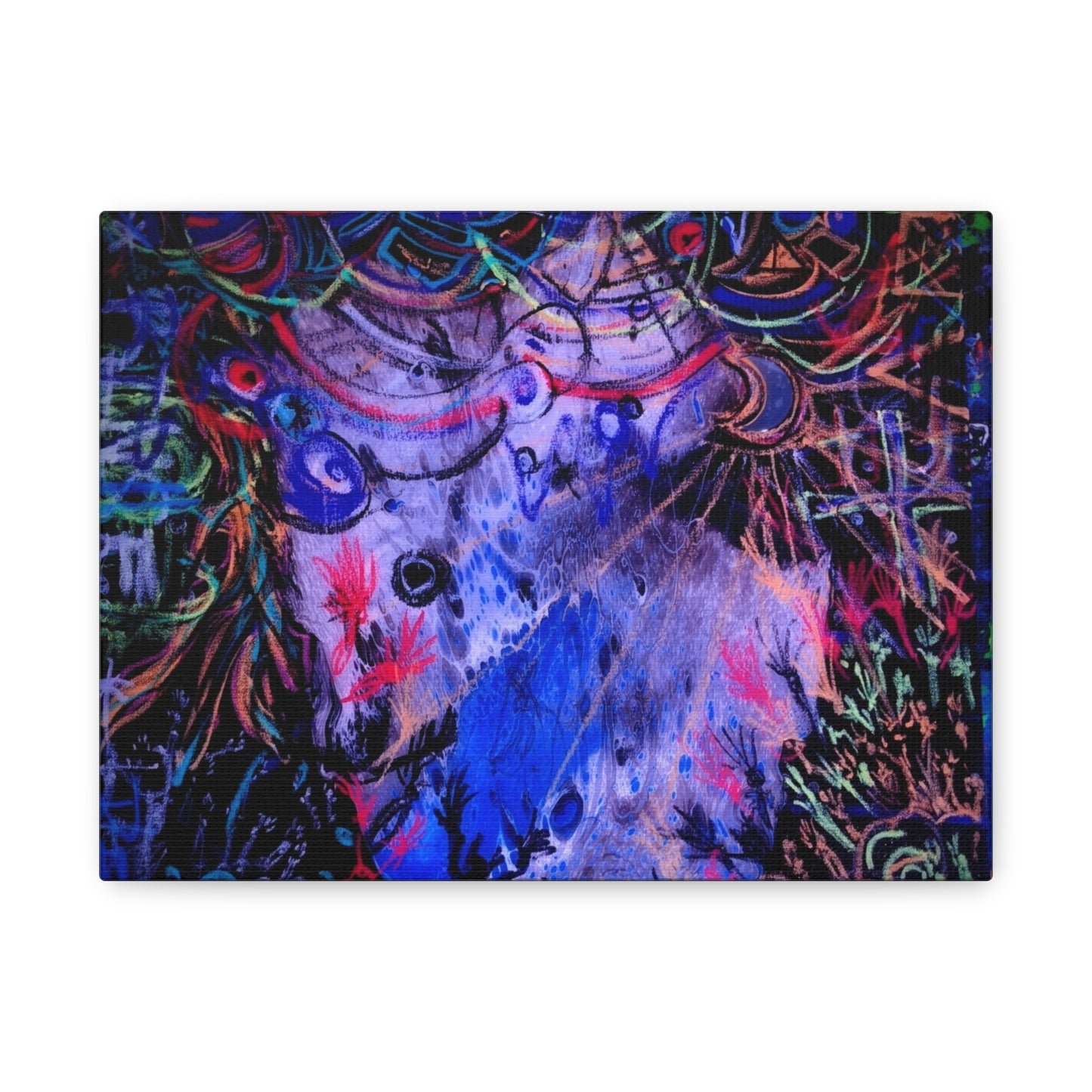 soul_extractions - Abstract Neon Canvas Art - Vibrant Psychedelic Wall Decor