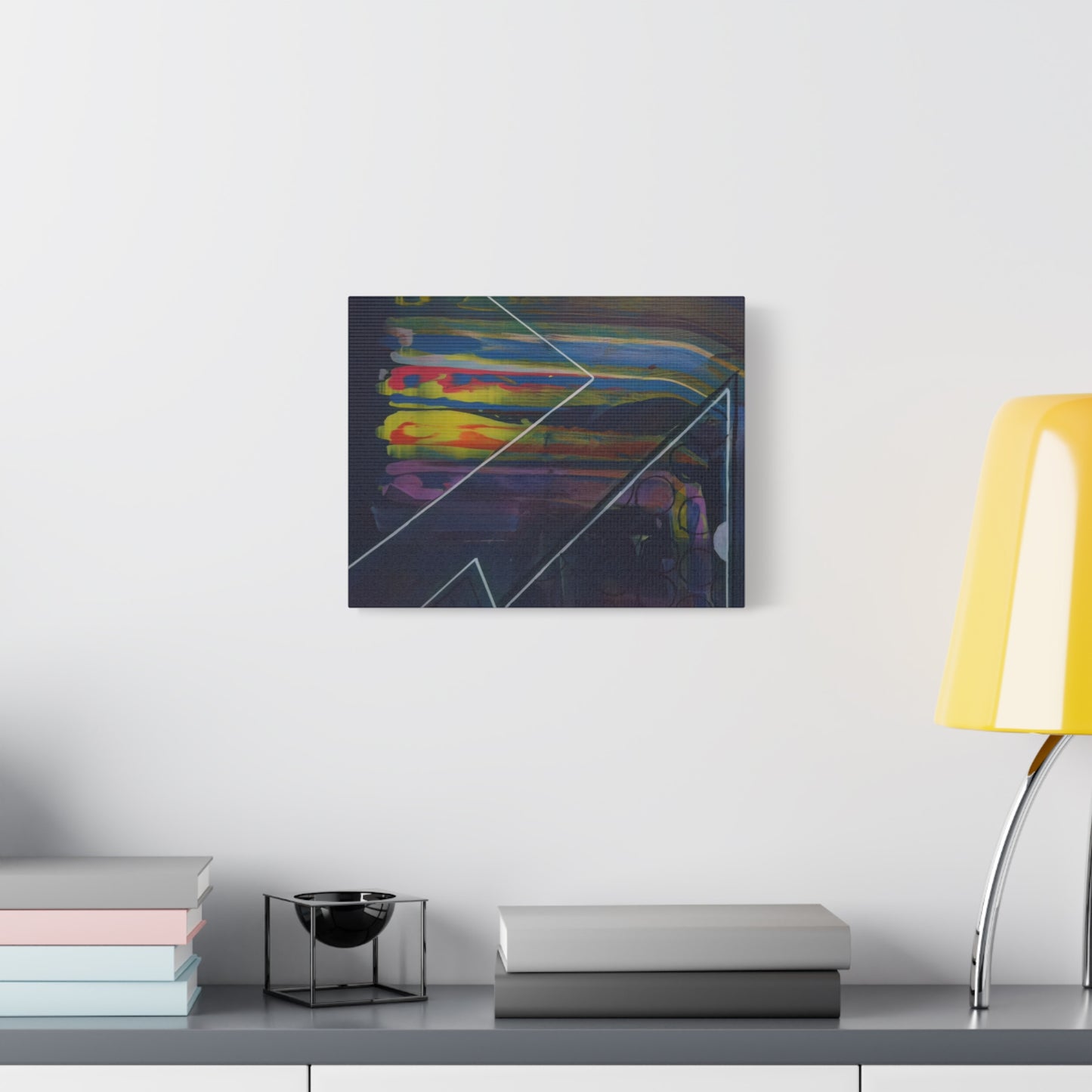 Abstract Geometric Canvas Art - 2025 astronomy – Colorful Drip Triangle Stretched Canvas