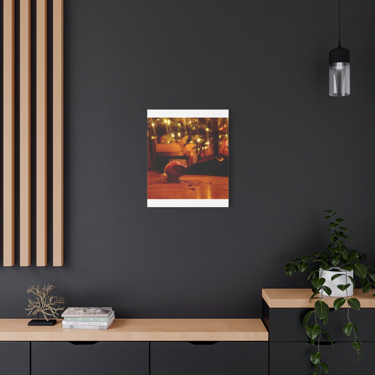 Christmas Tree Ornament Photo Canvas – Cozy Holiday Still Life Wall Art