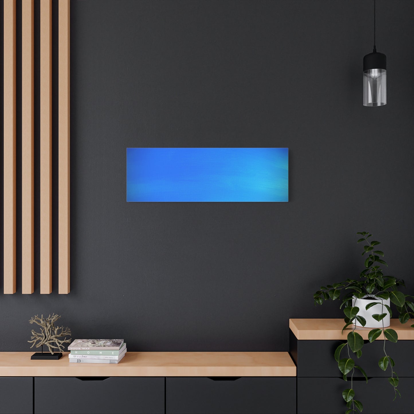 Blue Burst - Gradient Matte Canvas Print — Abstract Ocean Wall Art, Stretched 1.25"