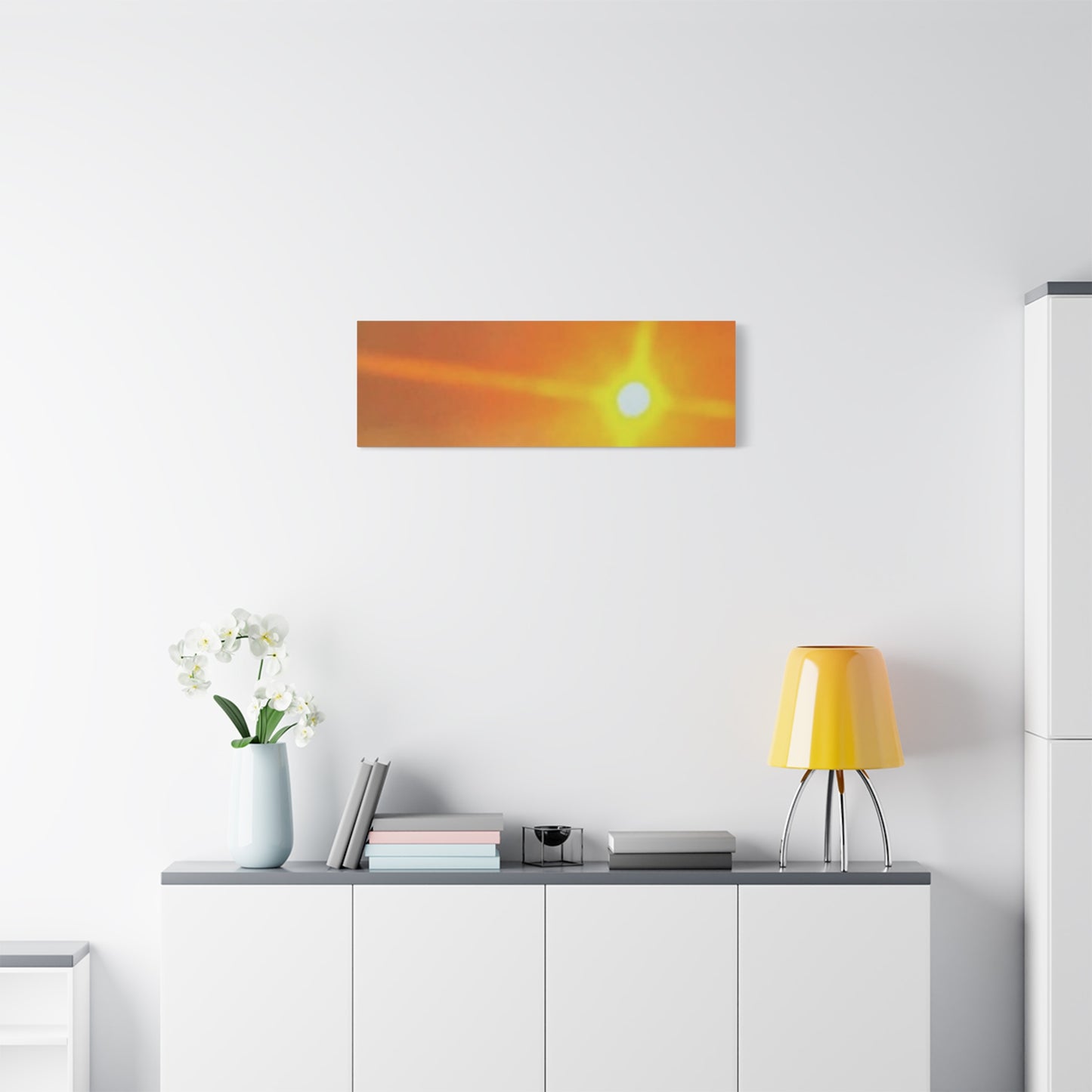 Sunburst Sunset Canvas Print — Warm Abstract Wall Art