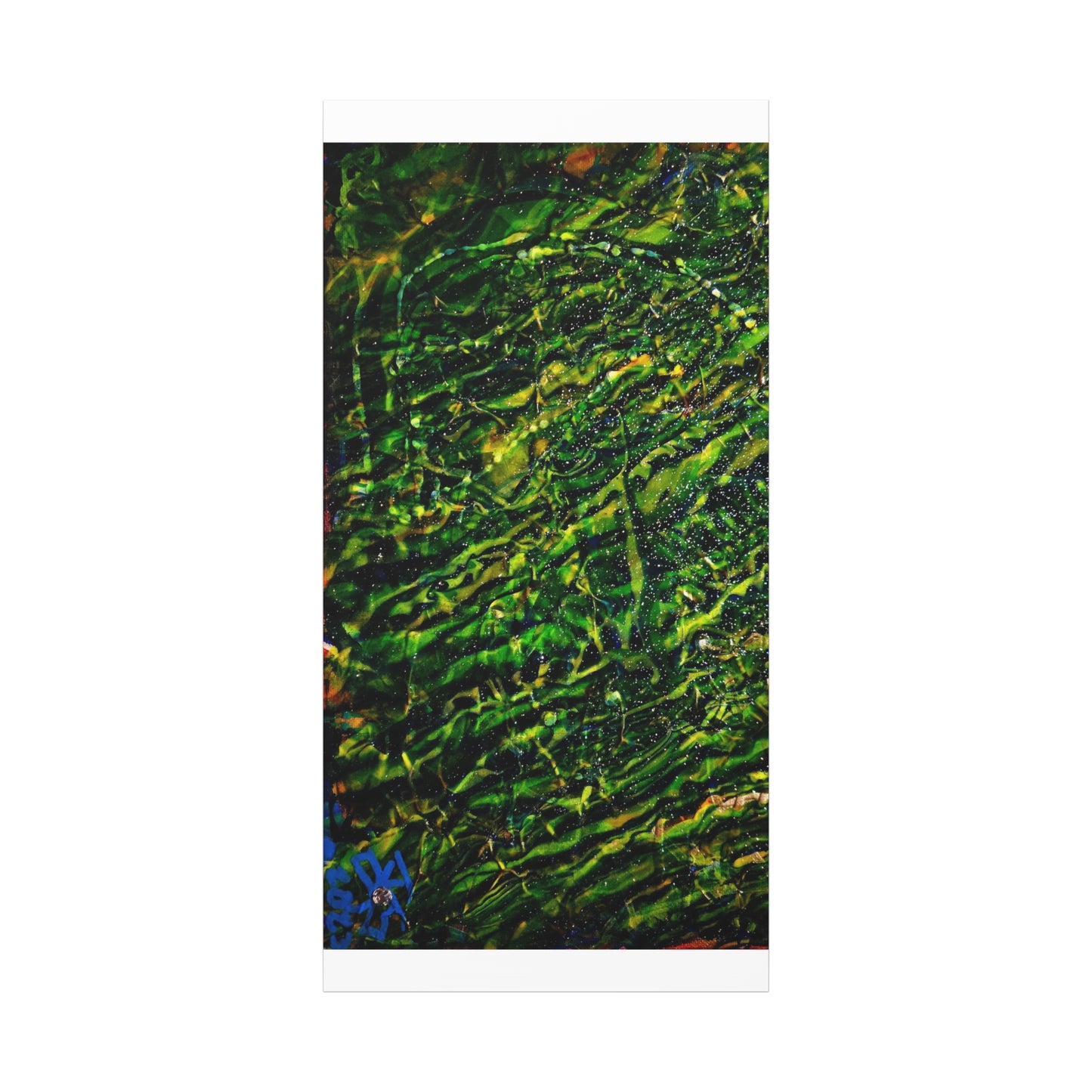 Confessions - Abstract Green Texture Canvas - Matte Stretched Wall Art
