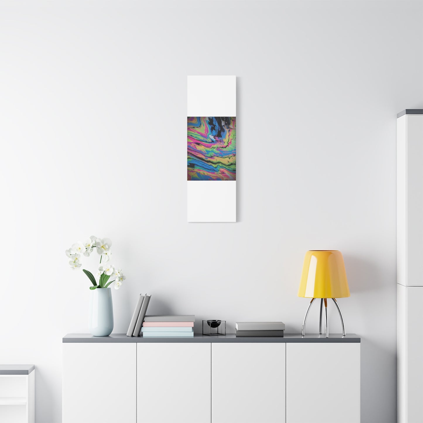 Abstract Neon Fluid Art Canvas Print — Vibrant Psychedelic Wall Decor