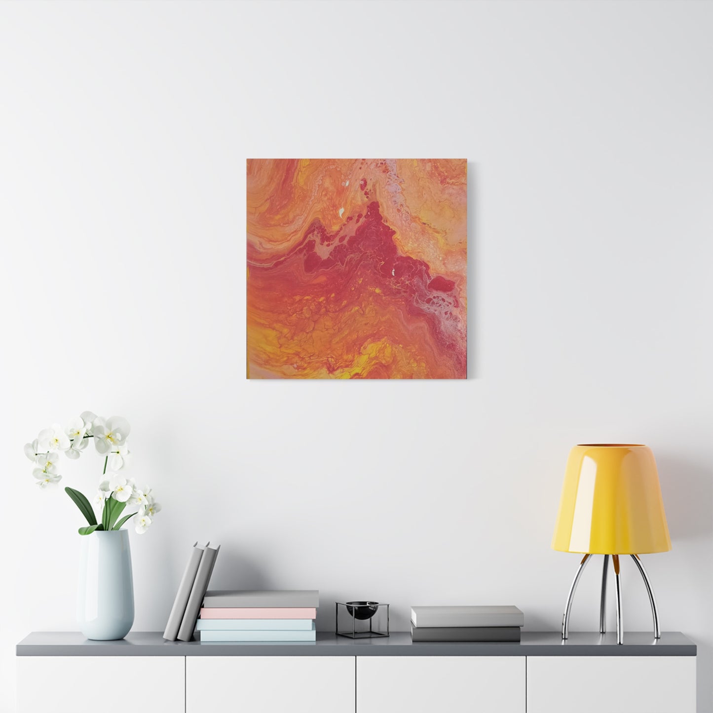 Abstract Pepto Popured - Sunset Swirl Matte Canvas Art - Stretched 1.25"