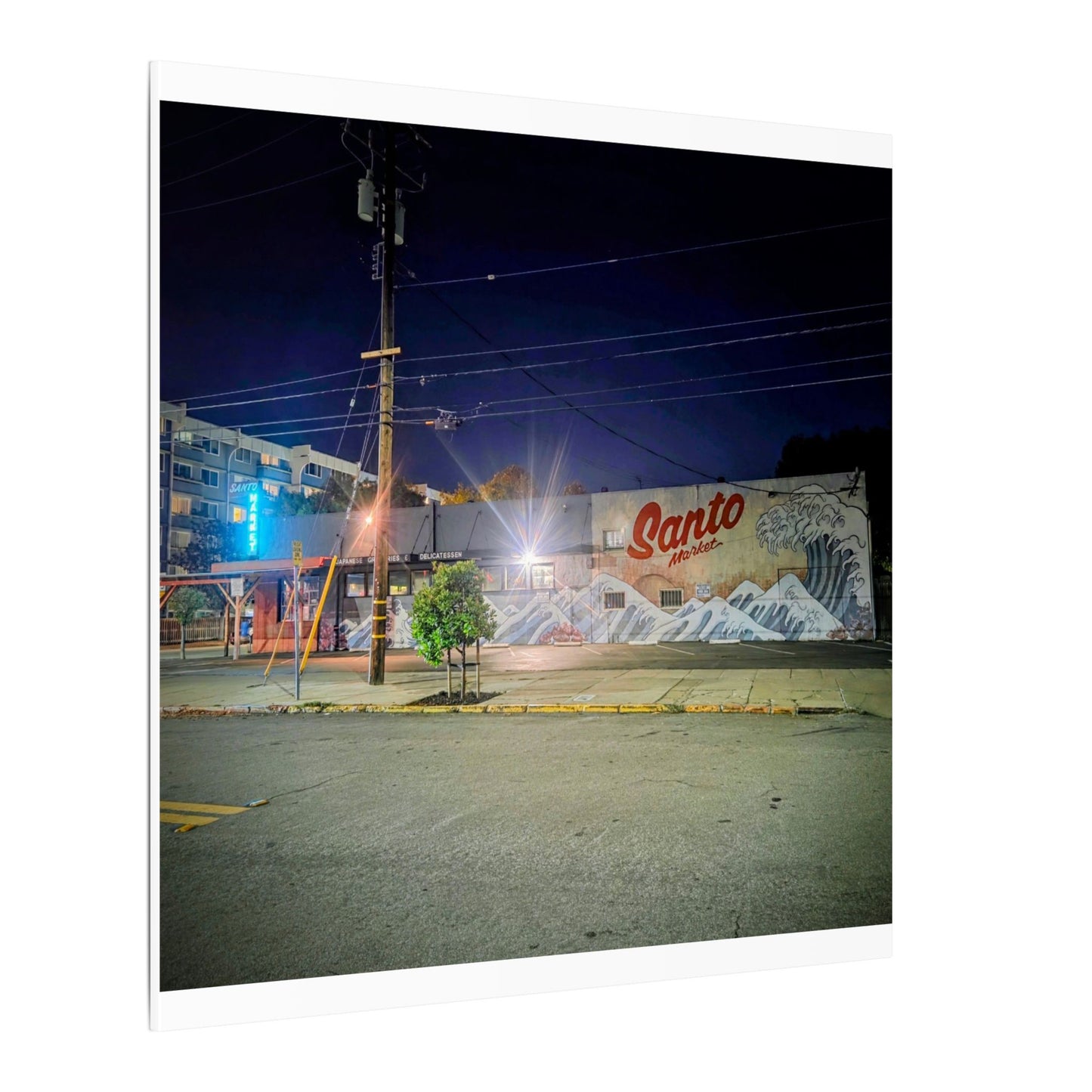 Santo Market Mural (7th&taylor)— Nighttime Urban Wall Art