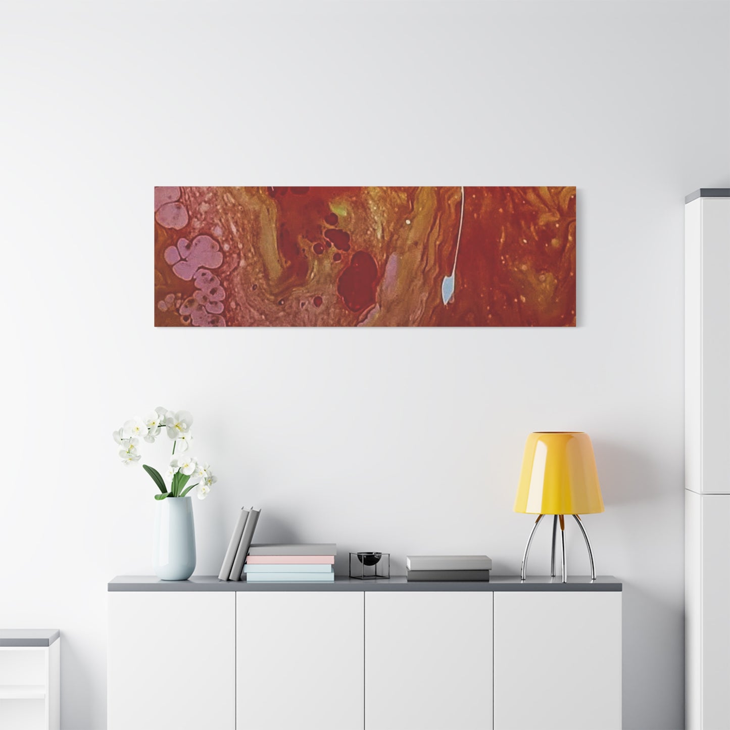 Abstract Red Fluid Art Canvas Print — Matte Stretched Wall Art