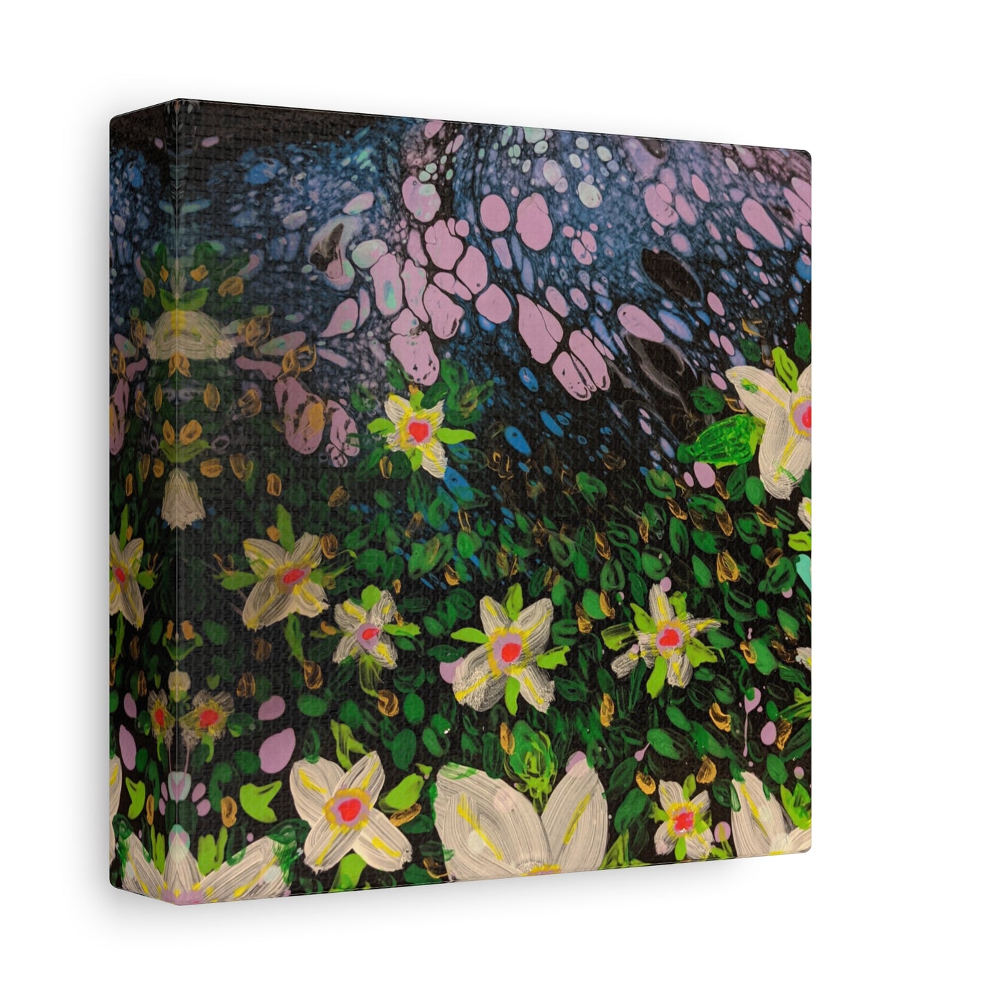 Floetrol&Flowers - Night Pour Garden Matte Canvas Print — Stretched Wall Art