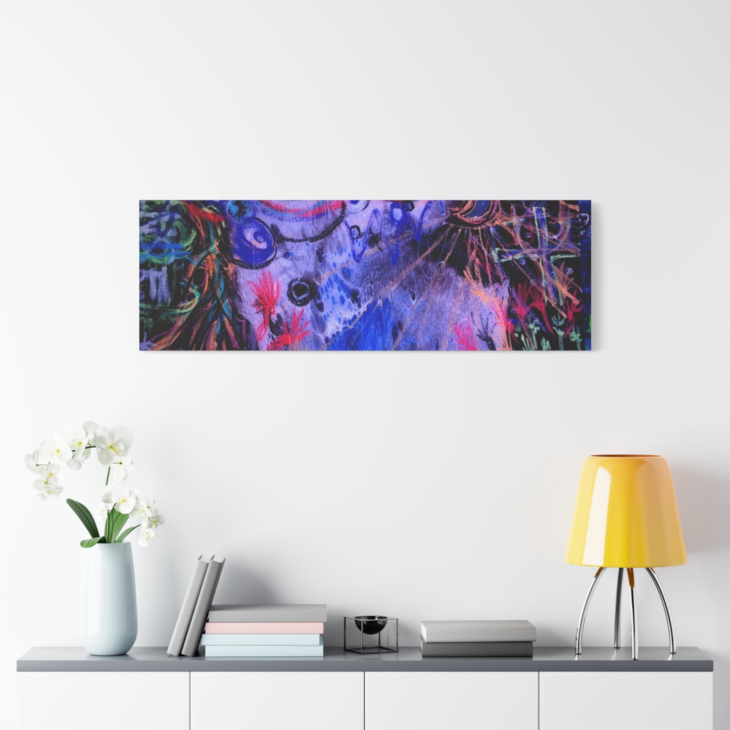 soul_extractions - Abstract Neon Canvas Art - Vibrant Psychedelic Wall Decor