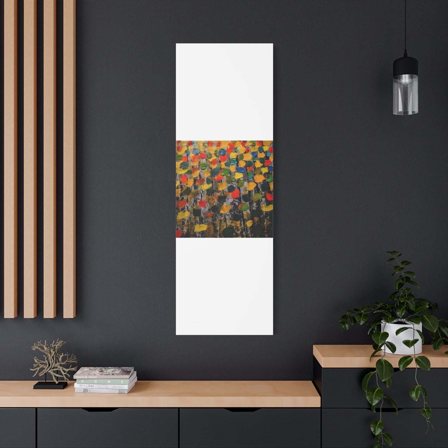 birch trees with color strokes - Abstract Color Bloom Matte Canvas Wall Art — Stretched 1.25"