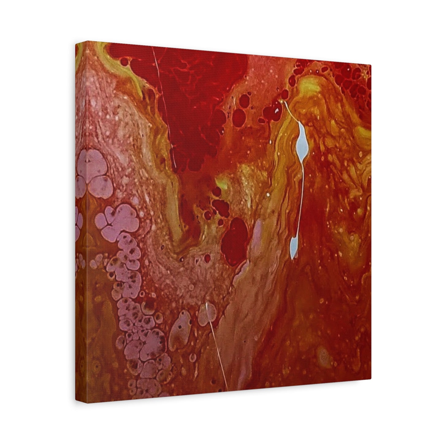Abstract Red Fluid Art Canvas Print — Matte Stretched Wall Art