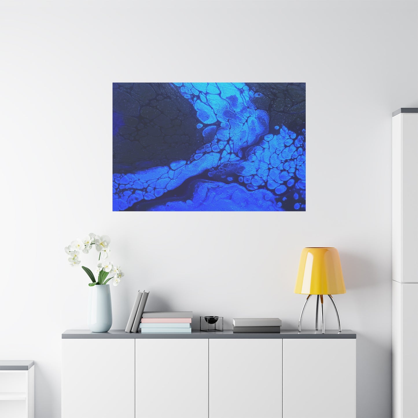 Abstract Blue Ocean Canvas Print — Matte Stretched Wall Art