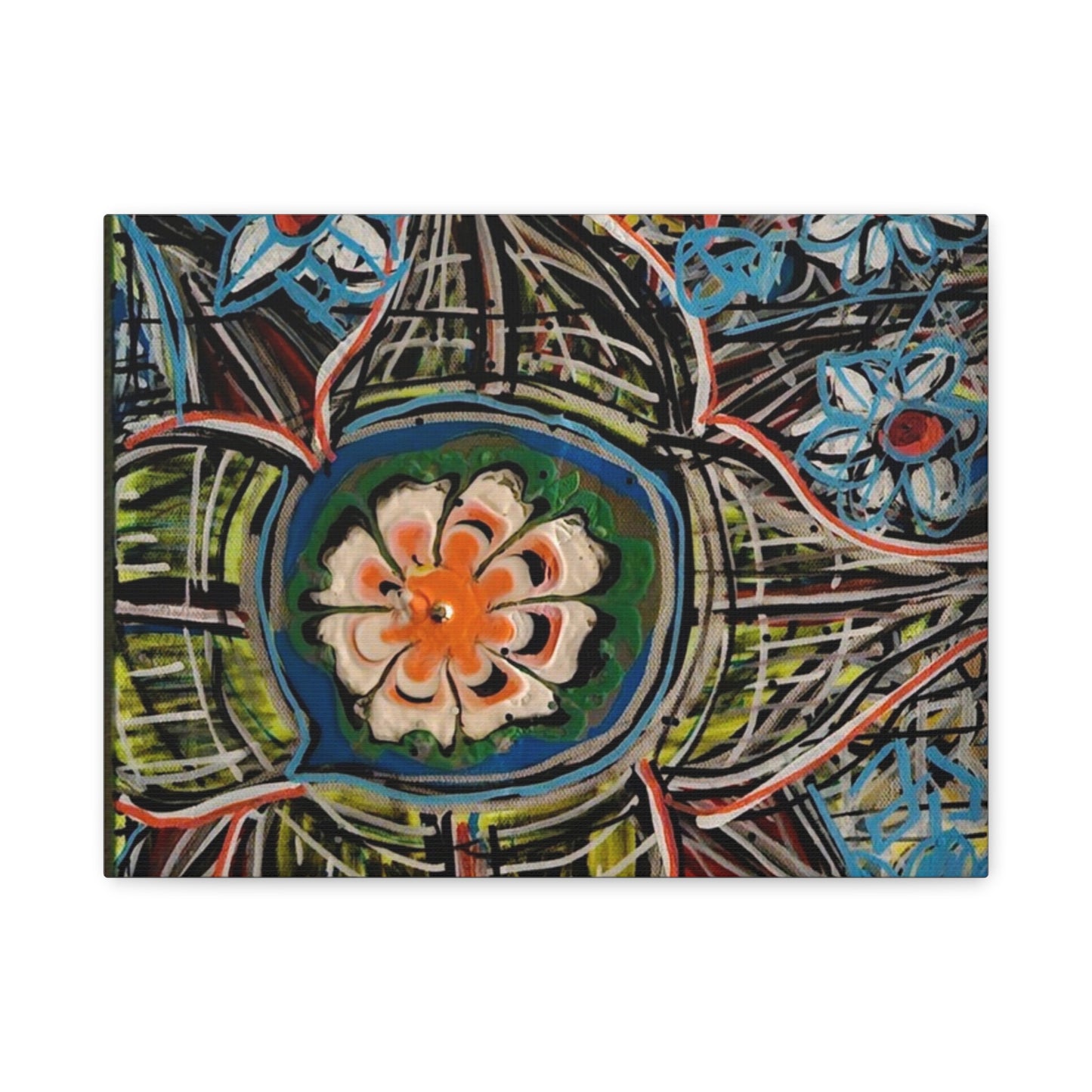 urban_gardening_02 - Abstract Floral Mandala Matte Canvas Print (Stretched 1.25")