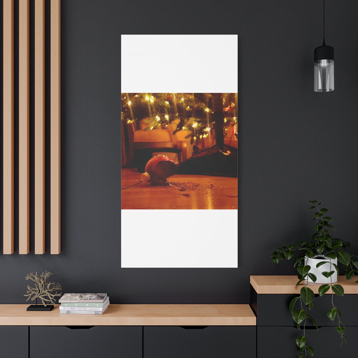 Christmas Tree Ornament Photo Canvas – Cozy Holiday Still Life Wall Art