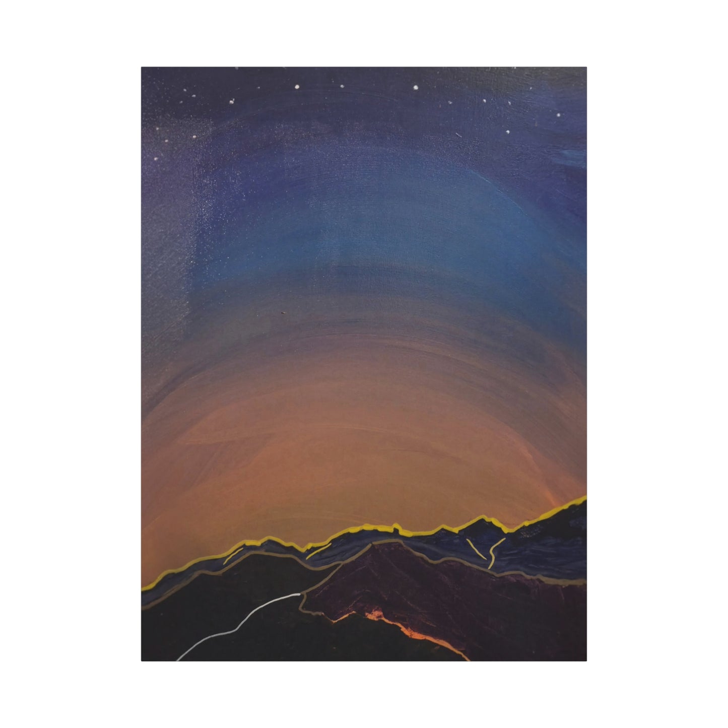 Sunset Mountain Canvas Wall Art - first light — Matte Stretched Landscape Print
