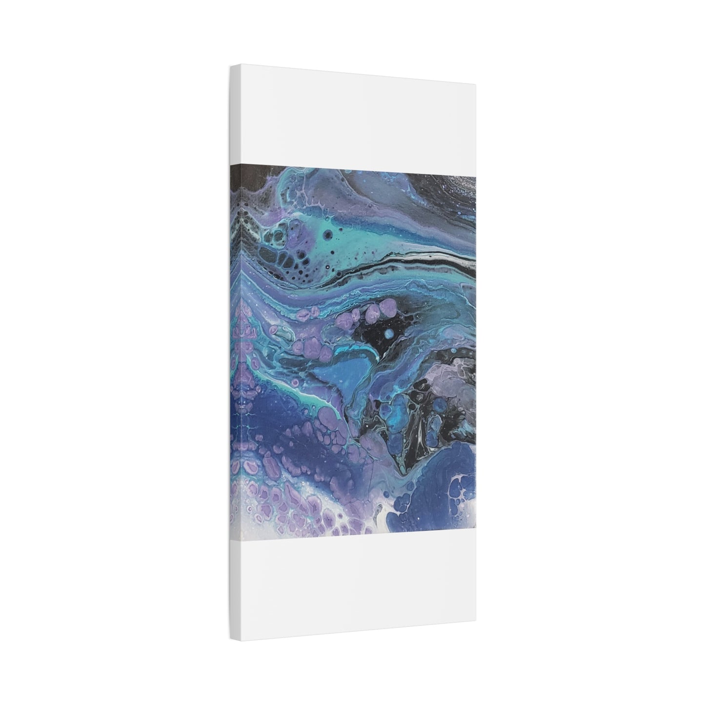 Abstract Ocean Wave Matte Canvas Print — Blue & Purple Fluid Art, Stretched 1.25"