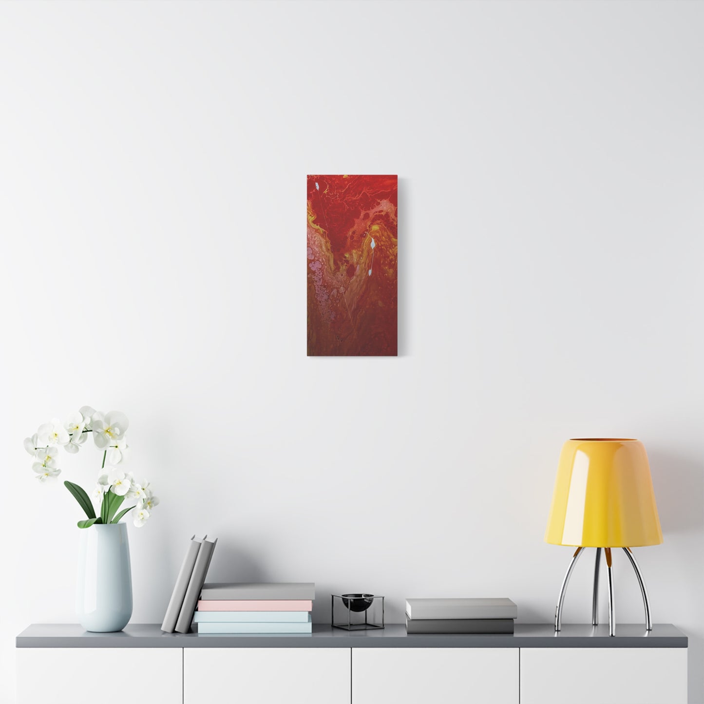 Abstract Red Fluid Art Canvas Print — Matte Stretched Wall Art