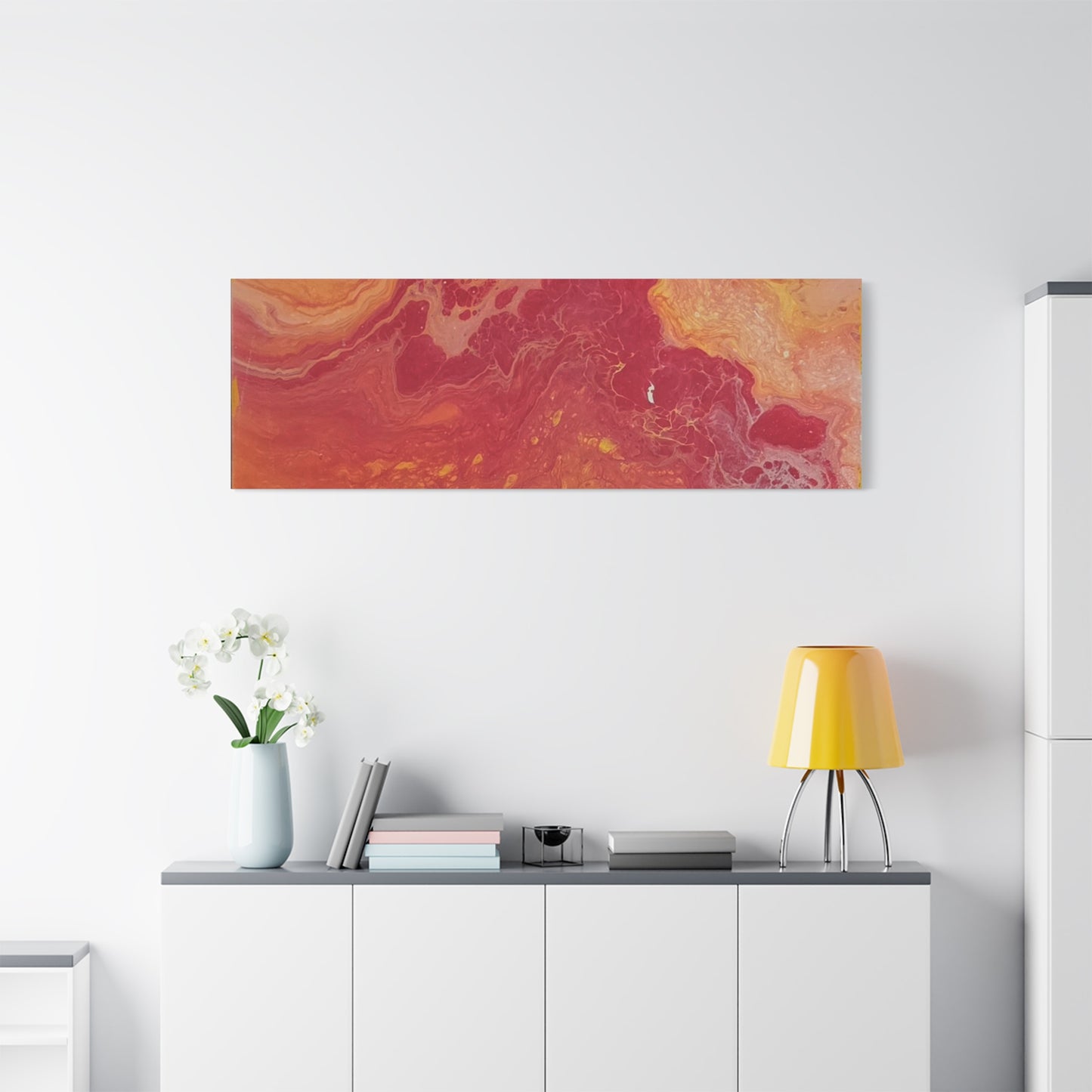 Abstract Pepto Popured - Sunset Swirl Matte Canvas Art - Stretched 1.25"
