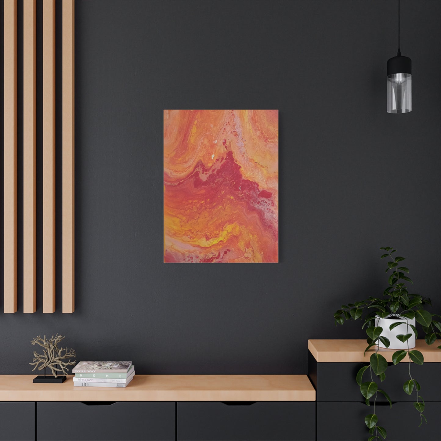 Abstract Pepto Popured - Sunset Swirl Matte Canvas Art - Stretched 1.25"