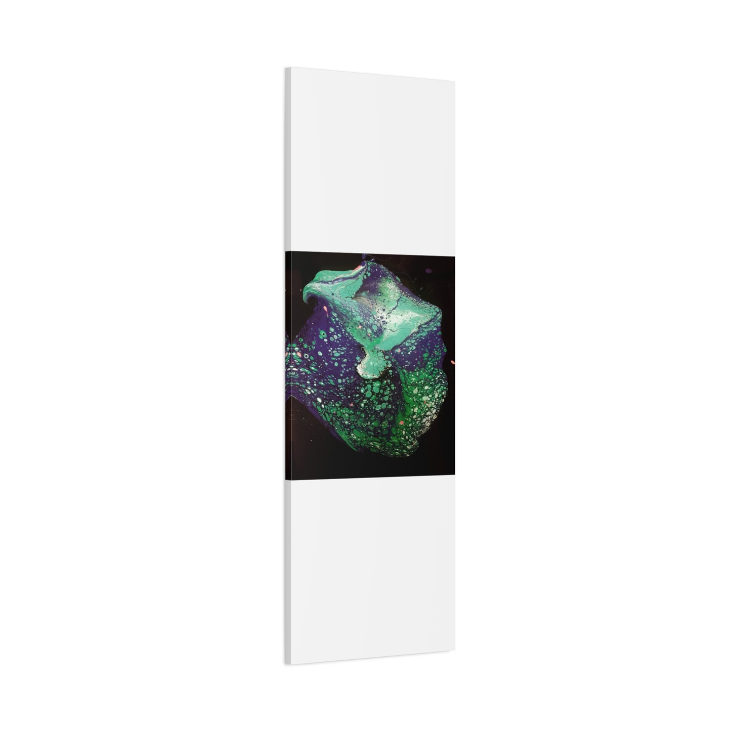 Abstract Green & Teal Fluid Art Canvas Print - Matte Stretched Wall Art