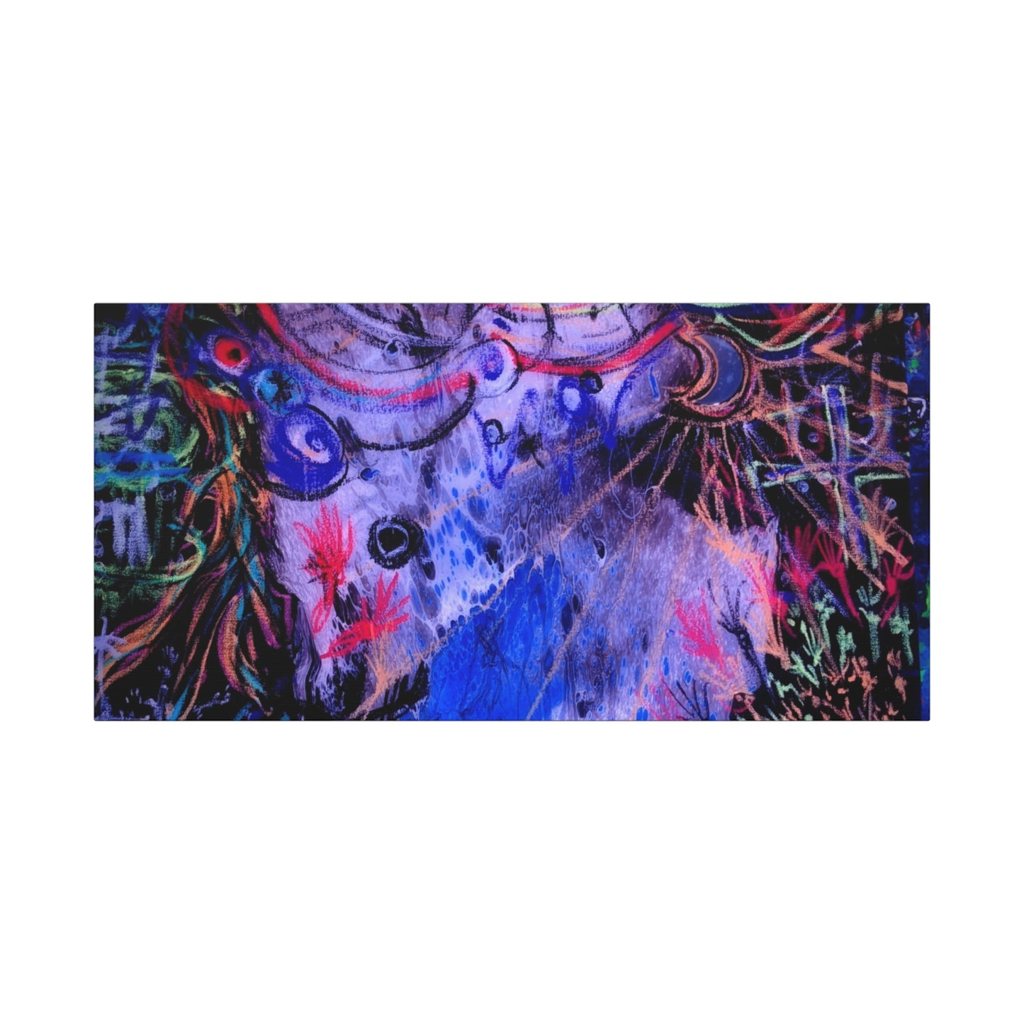 soul_extractions - Abstract Neon Canvas Art - Vibrant Psychedelic Wall Decor