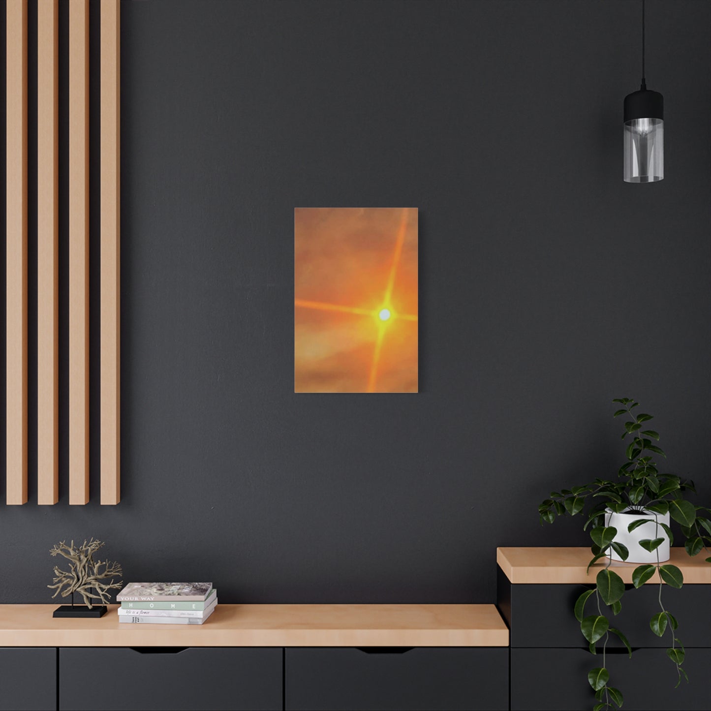Sunburst Sunset Canvas Print — Warm Abstract Wall Art